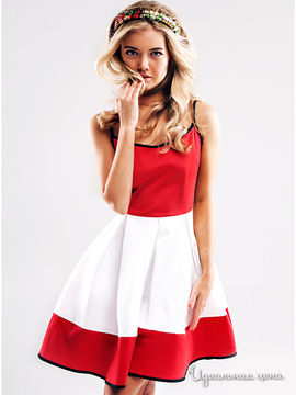 Платье Chic, цвет красный, белый