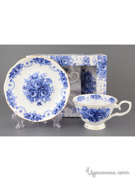 Чайный набор, 4 предмета, 250 мл Elan Gallery, цвет голубой, белый