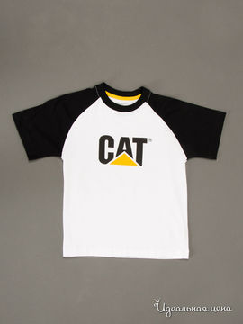 Футболка CAT (Caterpillar) для мальчика, цвет белый, черный