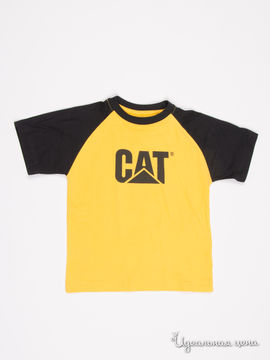 Футболка CAT (Caterpillar) для мальчика, цвет желтый, черный