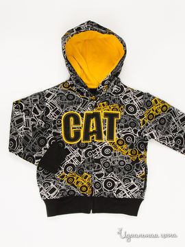 Толстовка CAT (Caterpillar) для мальчика, цвет черный, желтый
