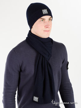 Комплект: шапка и шарф Dirk bikkembergs, цвет синий