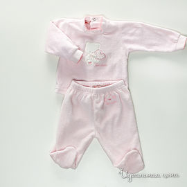 Комплект розовый:  толстовка и штанишки для девочки, рост 62-80 см