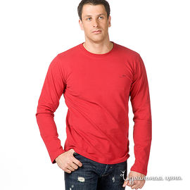 Мужская футболка с длинным рукавом , красная