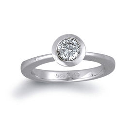 Кольцо серебряное с цирконом