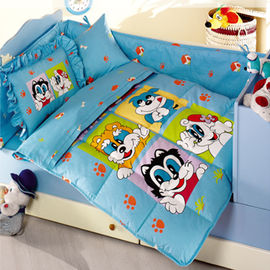 Детский постельный комплект Sweet Animals, голубой
