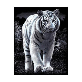 Гравюра серебряная "Белый тигр"