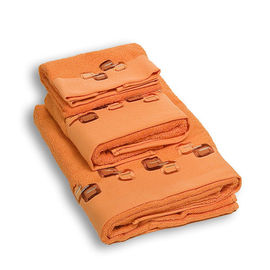 Комплект махровых полотенец из трех предметов бамбук оранжевый