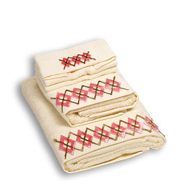 Комплект махровых полотенец из трех предметов бамбук молочный