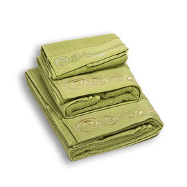 Комплект махровых полотенец из трех предметов хлопок салатовый