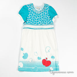 Платье Mir Detstva для девочки, цвет белый / голубой, рост 98-140см