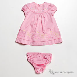 Комплект бледно-розовый для девочки: платье и трусы, рост 74-92 см