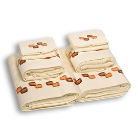 Комплект махровых полотенец из шести предметов бамбук молочный