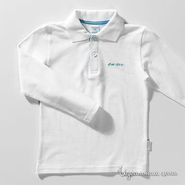 Рубашка-поло белая для мальчика, рост 122-146 см