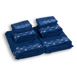 Комплект махровых полотенец из шести предметов хлопок синий