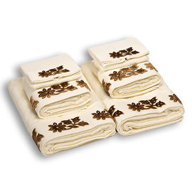 Комплект махровых полотенец из шести предметов хлопок молочный