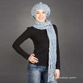 Комплект шапка и шарф, голубой