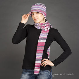Комплект шапка с козырьком и шарф, сиреневый