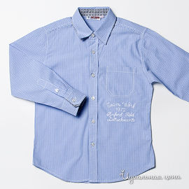 Рубашка в синюю полоску, рост 128-164 см