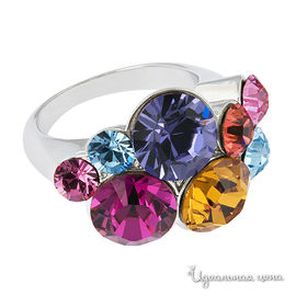 Кольцо с кристаллами Swarovski Crocus "Водопад" женское, цвет мультиколор