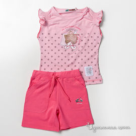 Комплект розовый: футболка и шорты, рост 98-122 см