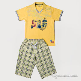 Комплект желтый: футболка и шорты, рост 128-164 см