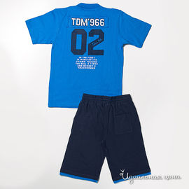 Комплект синий: футболка и шорты, рост 128-164 см