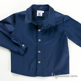 Рубашка "Кристиан" синяя с золотом для мальчика, рост 92-134 см