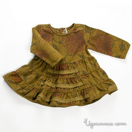 Платье вельветовое оливкового цвета для девочки, рост 50-140 см