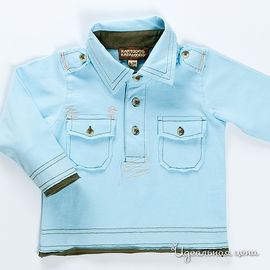 Рубашка-поло голубая для мальчика, рост 50-140 см