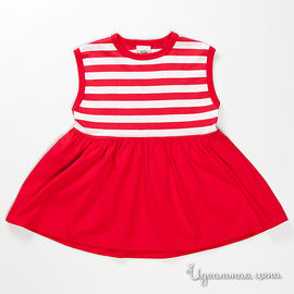 Платье Kivat белое с красным для девочки, рост 80-100 см