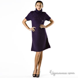 Платье трикотажное комбинированной вязки Bambolita, фиолетовое