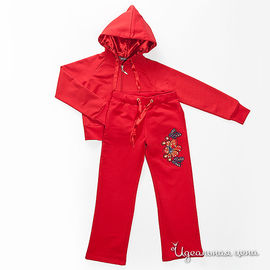 Спортивный костюм красный для девочки, рост 90-130 см