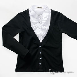 Блуза черно-белого цвета для девочки, рост 122-154 см
