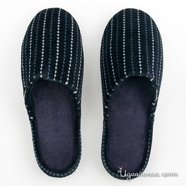 Тапочки Isotoner мужские, цвет черный / серый / синий