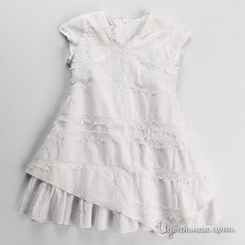 Платье для девочки, цвет белый, рост 98-176см