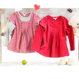 Комплект: 2 блузки для девочки, красного цвета