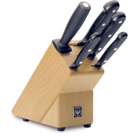 Набор кухонных ножей 4 шт.+ мусат на подставке Gourmet
