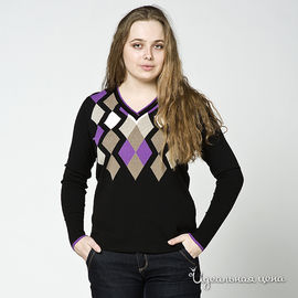 Пуловер MyF с ромбами, черный
