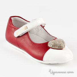 Туфли Moschino для девочки, цвет белый / красный, 18-32 размер