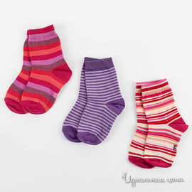 Комплект носков 3 пары DECOY kids для девочки, в полоску, 21-40 размер