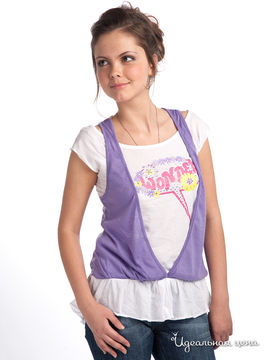 Блуза Ginger для девочки, цвет белый / фиолетовый