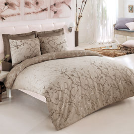 Комплект постельного белья Issimo "PAMIR", цвет светло-коричневый / молочный, евро