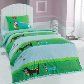 Комплект постельного белья Issimo "PUPPY", цвет зеленый / голубой, 1,5-спальный