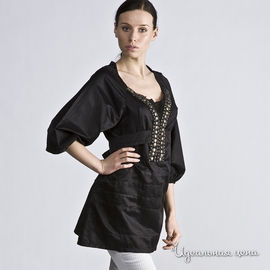 Блуза-туника Cristina Gavioli с декором, черная
