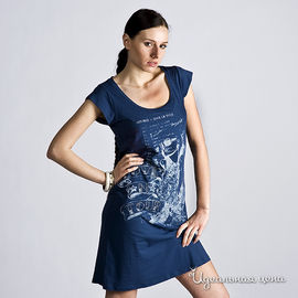 Платье Cristina Gavioli с принтом, синее
