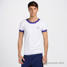 Футболка Roberto Cavalli мужская, цвет белый / фиолетовый