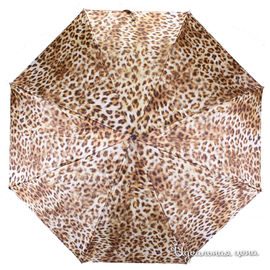 Зонт механический Pasotti женский, принт леопард светло-коричневый