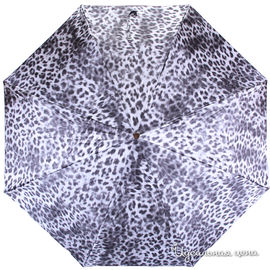 Зонт механический Pasotti женский, принт леопард темно-серый