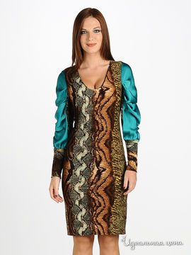 Платье Lussotico женское, цвет коричневый / бирюзовый